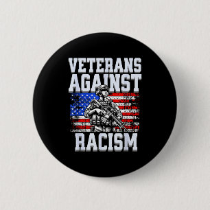 Veterans against us patriotic army soldier  2 inch round button