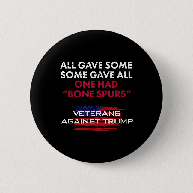 Veterans Anti-trump Draught Dodger Bone Spurs For  2 Inch Round Button (Front)