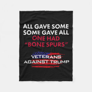 Veterans Anti-trump Draught Dodger Bone Spurs For  Fleece Blanket