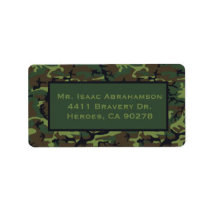 Veterans Army Military Return Address Label