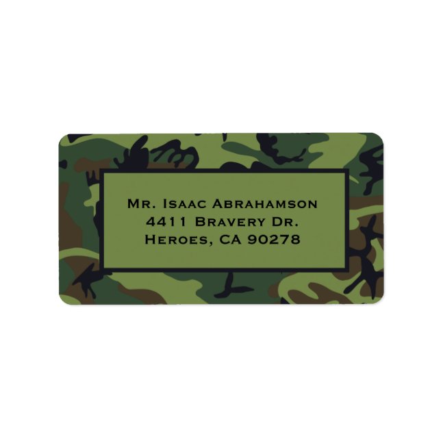 Veterans Army Military Return Address Label (Front)