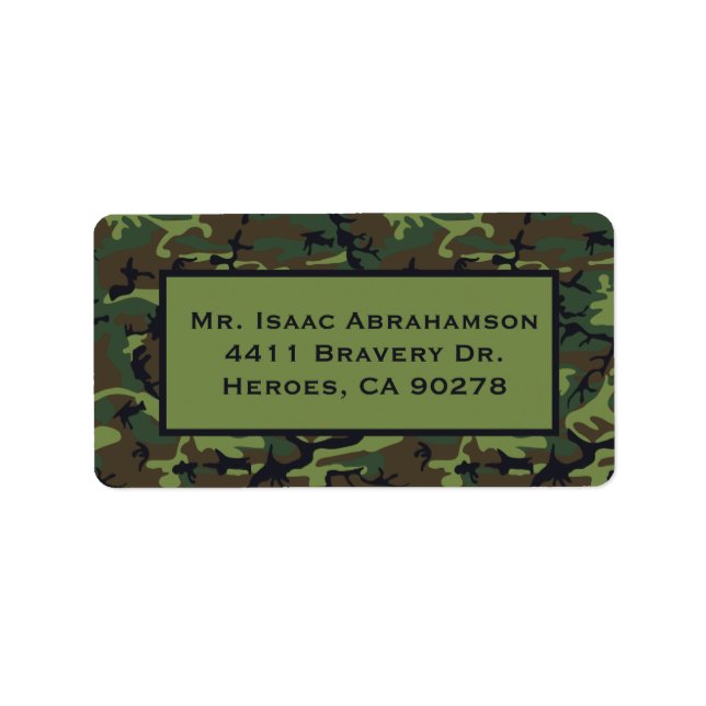 Veterans Army Military Return Address Label (Front)