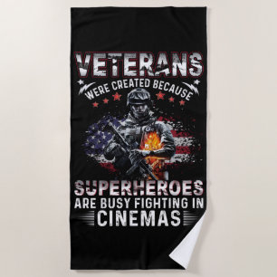Veterans Because Superheroes Busy in Cinemas Beach Towel