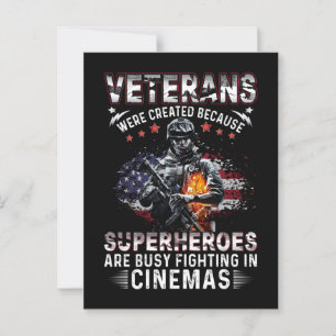 Veterans Because Superheroes Busy in Cinemas  Postcard