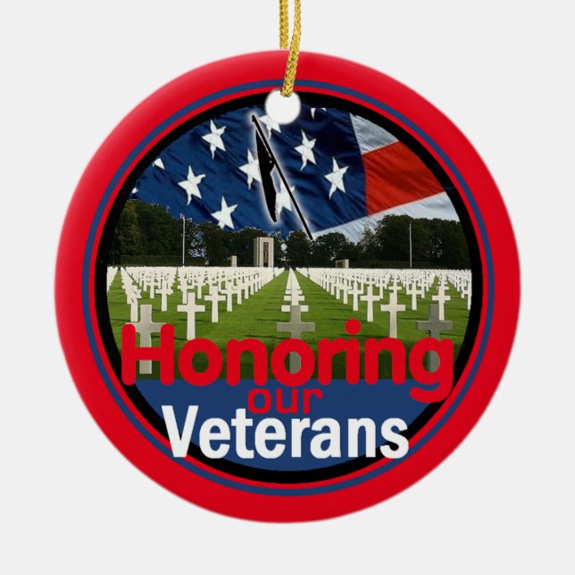 Veterans Ceramic Ornament (Front)