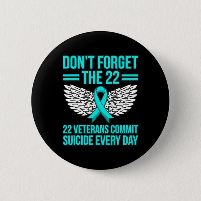 Veterans Commit Suicide Ptsd Awareness Ribbon Grap 2 Inch Round Button (Front)