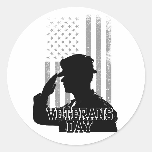 Veterans Day Classic Round Sticker (Front)