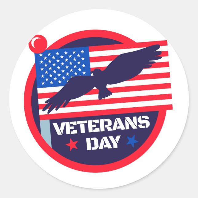 Veterans Day Classic Round Sticker (Front)