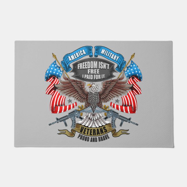 Veterans Day Freedom Isn't Free I Paid for It  Doormat (Front)