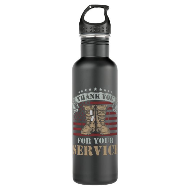 Veterans Day Gift Thank You for your service 710 Ml Water Bottle (Front)
