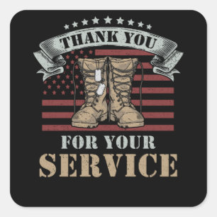 Veterans Day Gift Thank You for your service Square Sticker