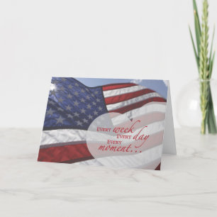 Veteran's Day Heart on Flag Thank You Card
