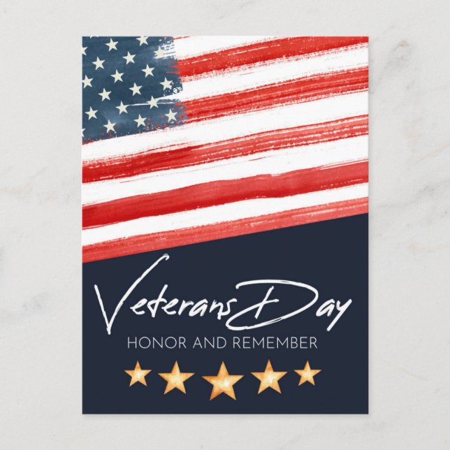Veterans Day  Holiday Postcard (Front)