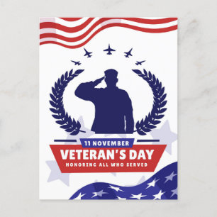 Veterans Day - Honoring all who served  Holiday Postcard
