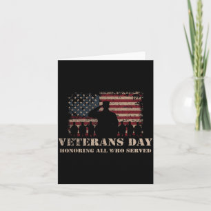Veterans Day Honoring All Who Served Patriotic Fla Card