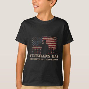 Veterans Day Honoring All Who Served Patriotic Fla T-Shirt