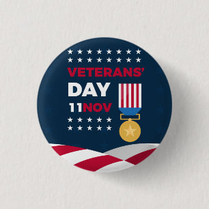 Veterans Day - Honouring all who served  1 Inch Round Button