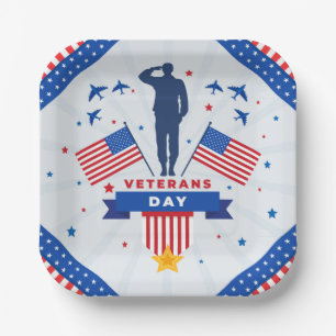 Veterans Day - Honouring all who served Paper Plate
