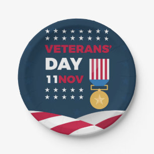 Veterans Day - Honouring all who served Paper Plate