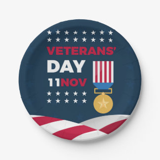Veterans Day - Honouring all who served Paper Plate