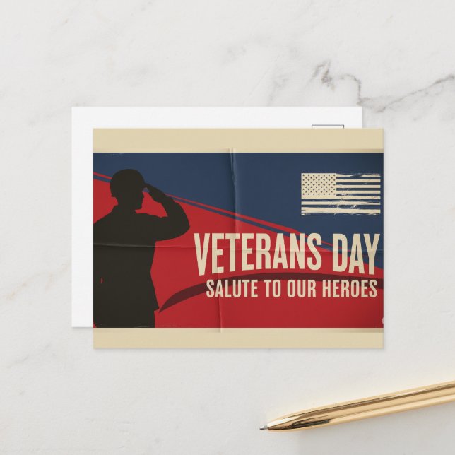 Veterans Day - Honouring all who served Postcard (Front/Back In Situ)
