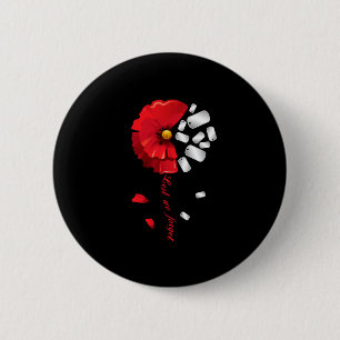 Veterans Day Lest We Forget Red Poppy Flower Usa M 2 Inch Round Button