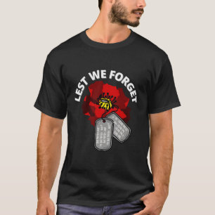 Veterans Day Lest We Forget Red Poppy Flower Usa M T-Shirt