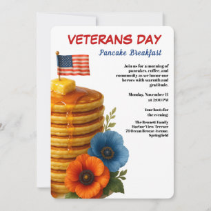 Veterans Day Pancake Breakfast Celebration Invitation