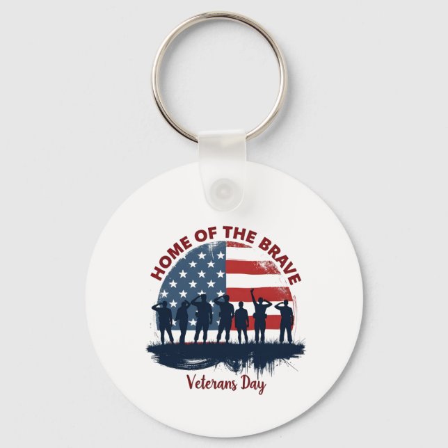 Veterans Day Patriotic Tee Keychain (Front)
