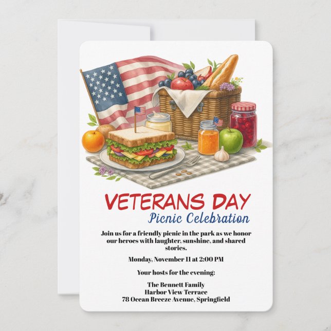 Veterans Day | Picnic Celebration Invitation (Front)