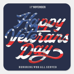 Veterans Day Postcard Square Sticker