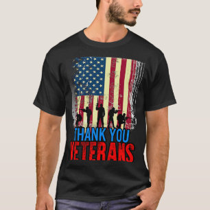 Veterans Day Red Poppy Flower Thank You American U T-Shirt