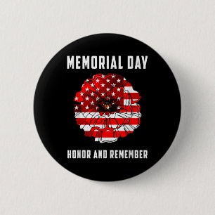 Veterans Day Red Poppy Flower Usa Memorial Day 2 Inch Round Button
