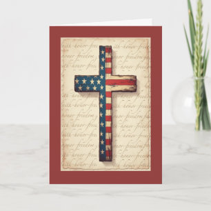 Veterans Day Religious Cross Faith Honor Freedom Card
