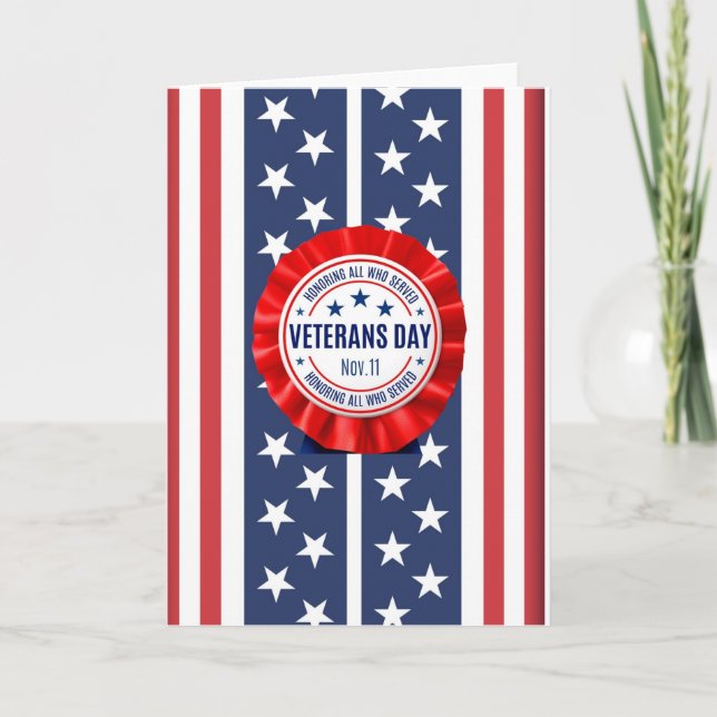 Veterans Day Rosette Card (Front)