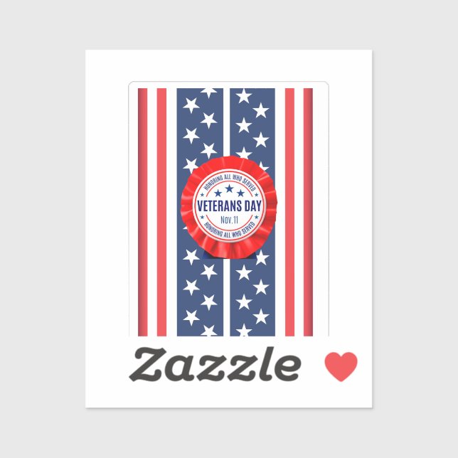 Veterans Day Rosette Custom-Cut Vinyl Sticker (Sheet)