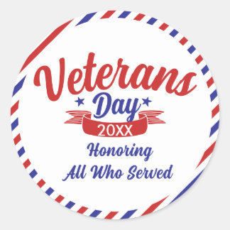 Veterans Day Thank You Classic Round Sticker