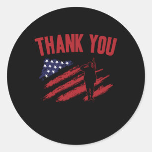 Veterans Day Thank You For Your Service Classic Round Sticker