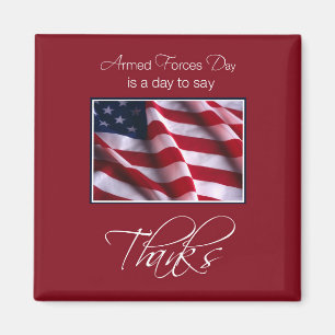 Veteran's Day Thank You, Patriotic American Flag Magnet