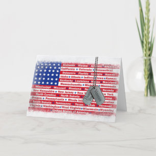 Veteran's Day Thank You United States Flag Card
