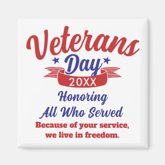 Veterans Day Thanks You Keepsake Magnet (Front)