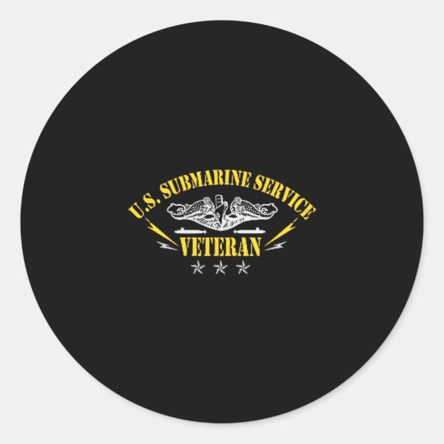 Veterans Day U.s Submarine Force Silent Service Lo Classic Round Sticker (Front)