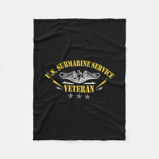 Veterans Day U.s Submarine Force Silent Service Lo Fleece Blanket (Front)