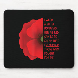 Veterans Day Usa Memorial Lest We Forget Red Mouse Pad