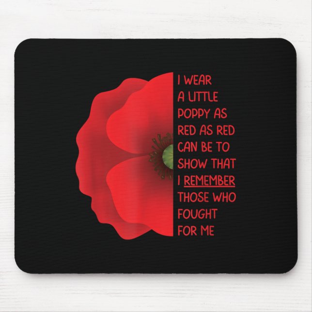 Veterans Day Usa Memorial Lest We Forget Red Mouse Pad (Front)