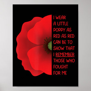 Veterans Day USA Memorial Lest We Forget Red Poppy Poster