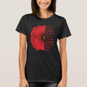 Veterans Day USA Memorial Lest We Forget Red Poppy T-Shirt