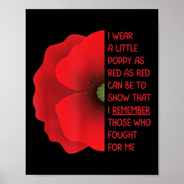 Veterans Day Usa Memorial Lest We Forget Red Poster (Front)