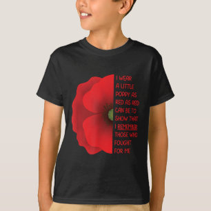 Veterans Day Usa Memorial Lest We Forget Red T-Shirt