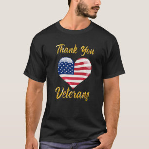 Veterans Day with American flag for Men Dad Women  T-Shirt